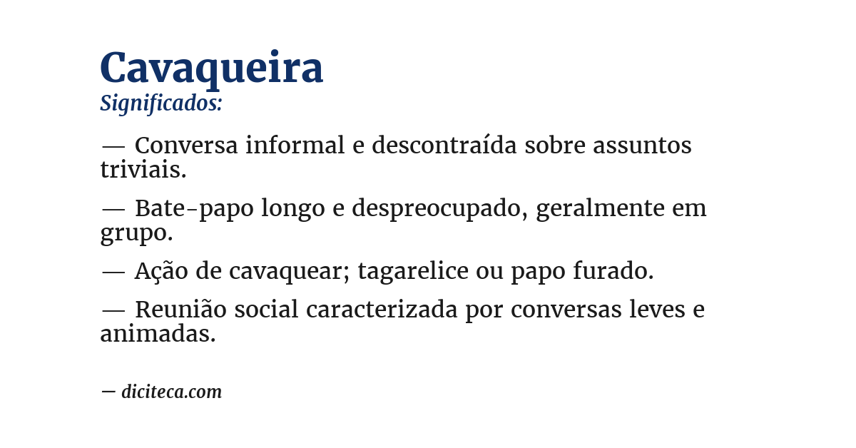 Significado de cavaqueira