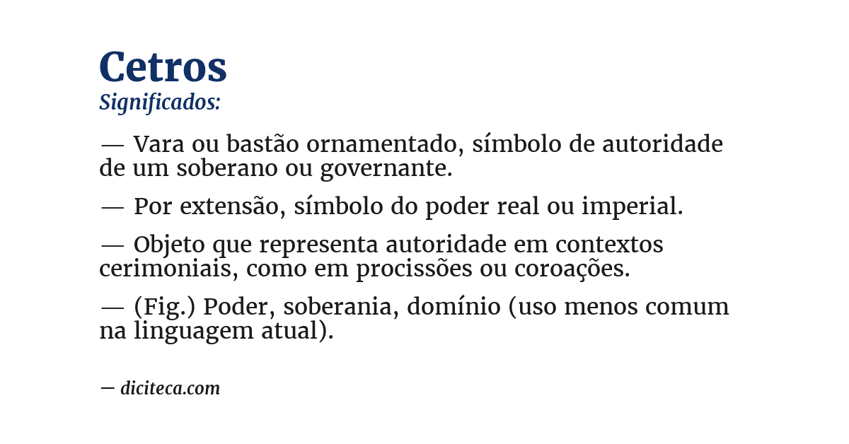 Significado de cetros