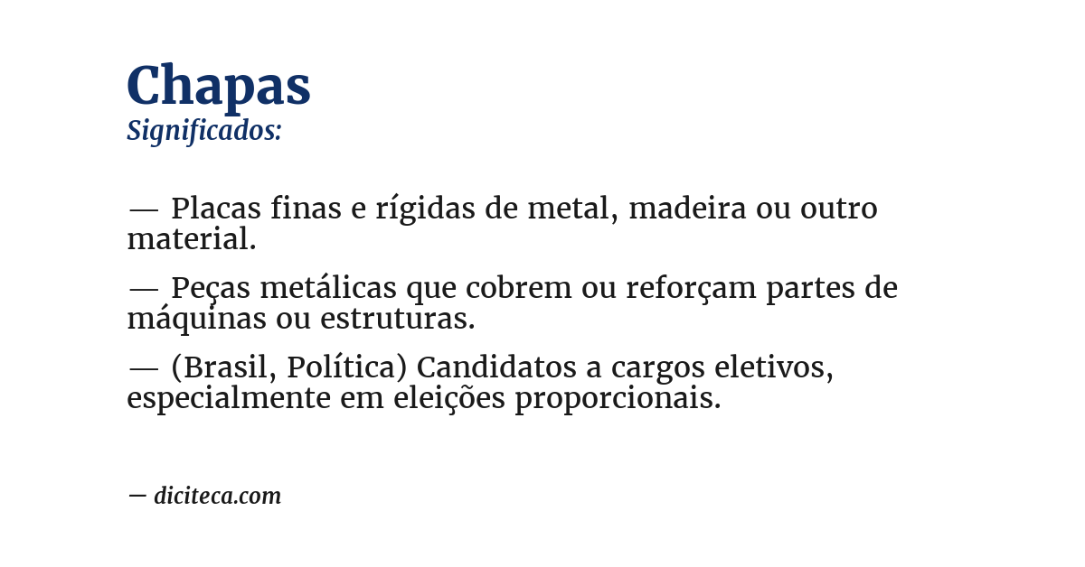 Significado de chapas