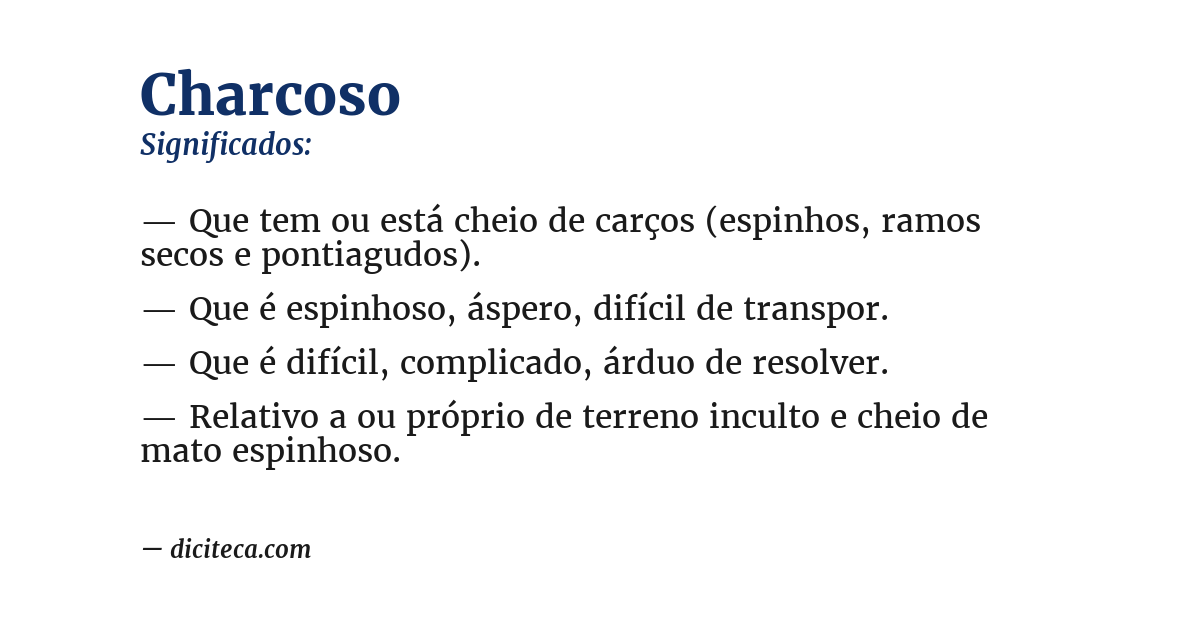 Significado de charcoso