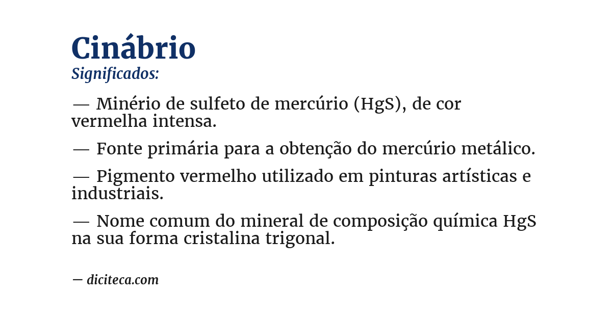 Significado de cinábrio