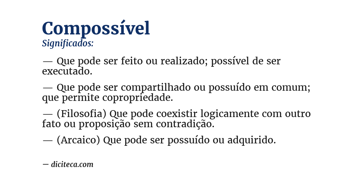 Significado de compossível