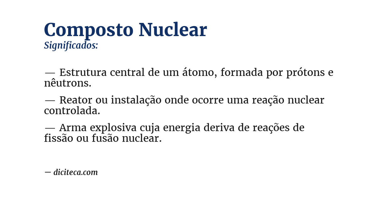 Significado de composto nuclear