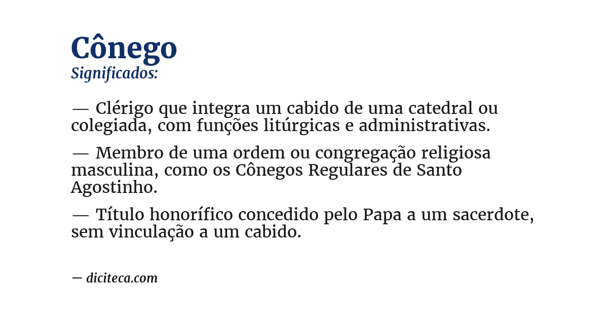 Significado de cônego