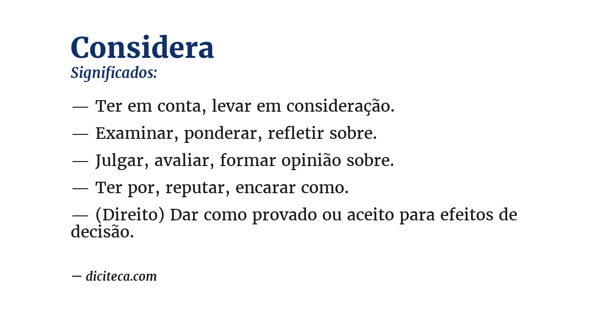 Significado de considera