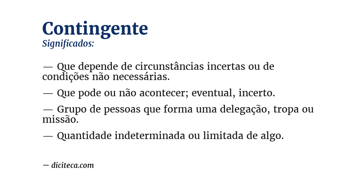 Significado de contingente