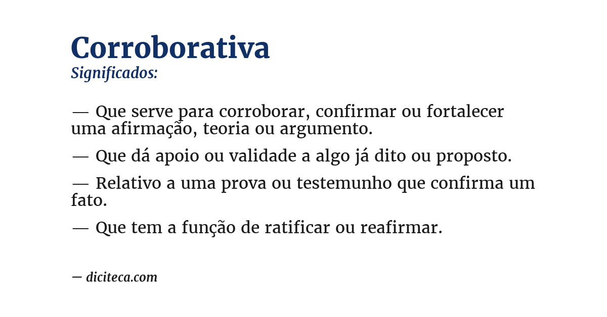 Significado de corroborativa