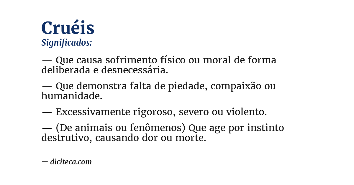 Significado de cruéis