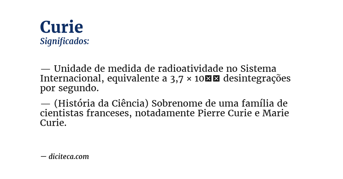 Significado de curie
