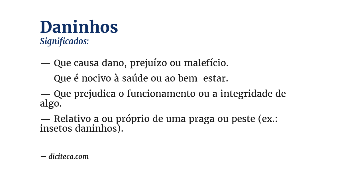 Significado de daninhos
