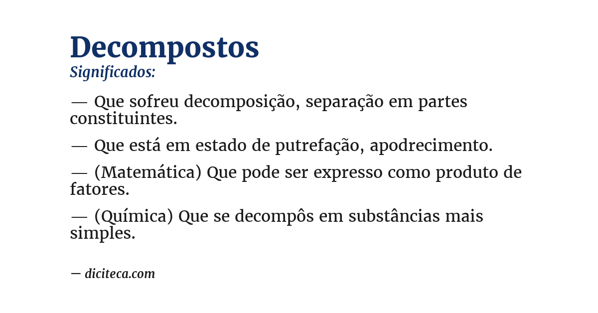 Significado de decompostos