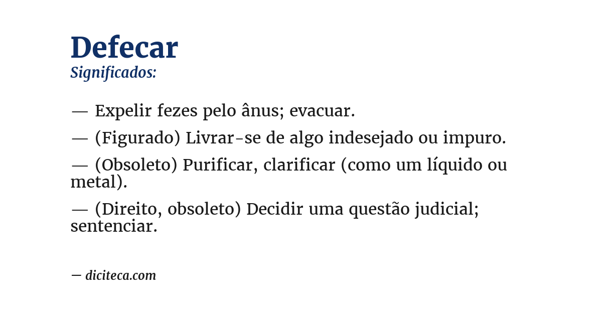 Significado de defecar