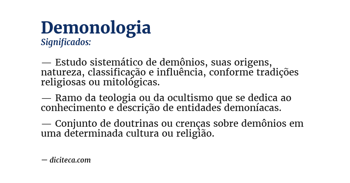 Significado de demonologia