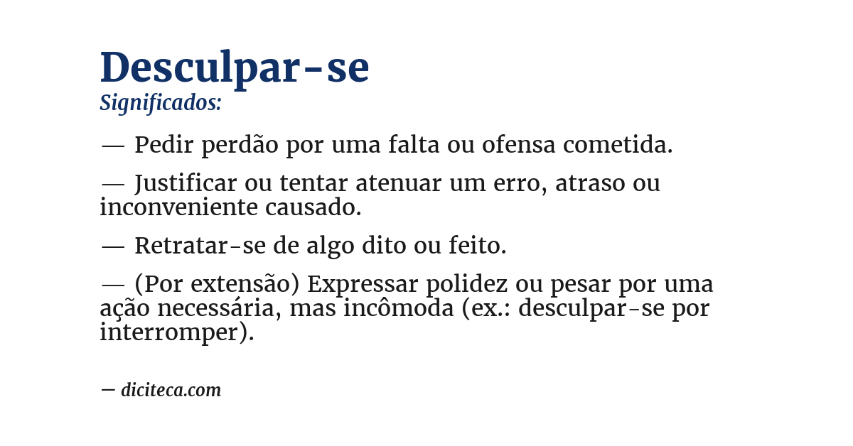 Significado de desculpar-se