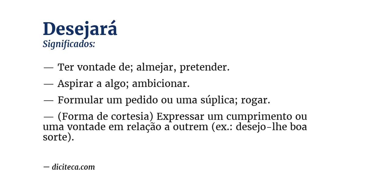 Significado de desejará