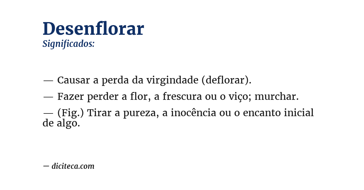 Significado de desenflorar