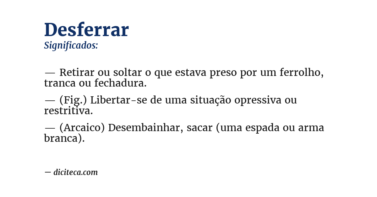 Significado de desferrar