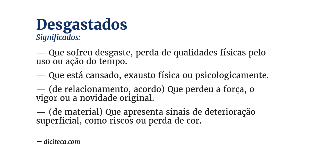Significado de desgastados