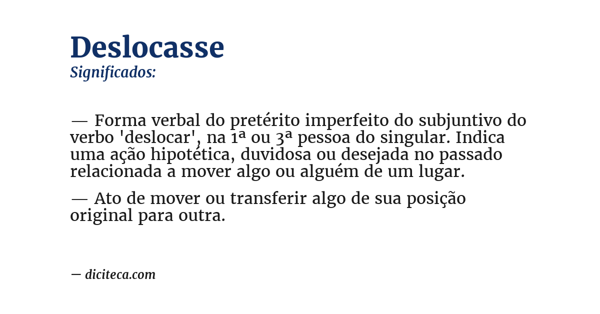 Significado de deslocasse