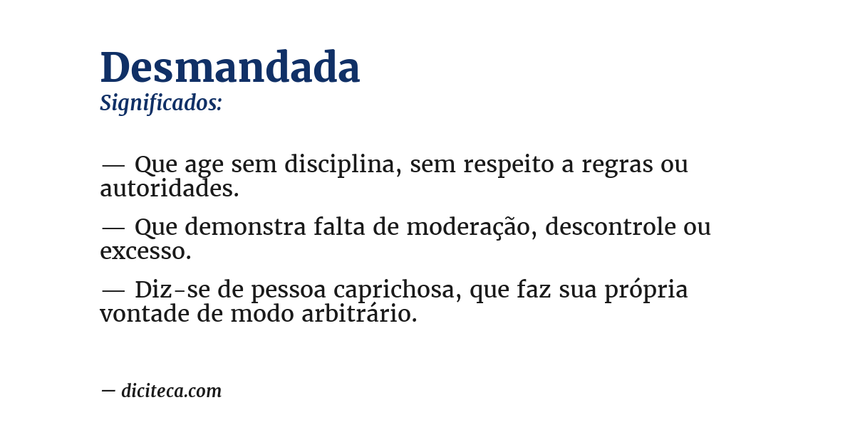 Significado de desmandada