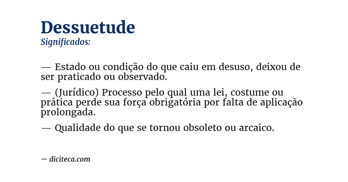Significado de dessuetude