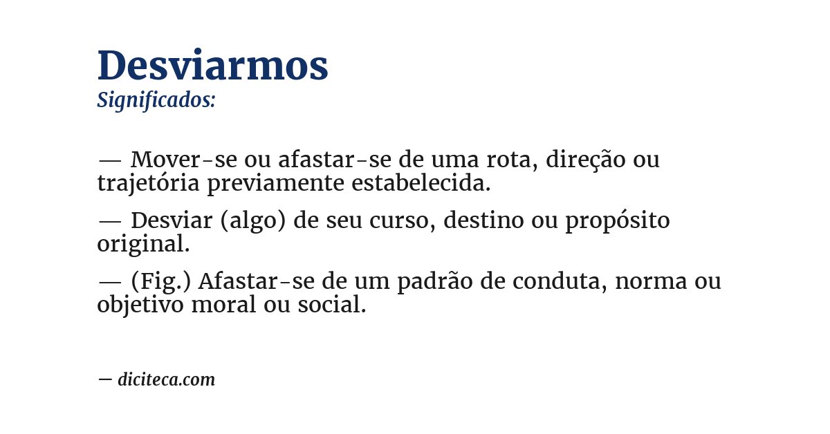 Significado de desviarmos