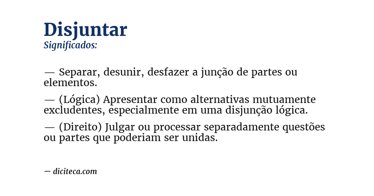 Significado de disjuntar