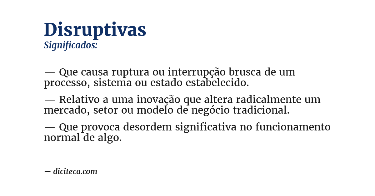 Significado de disruptivas
