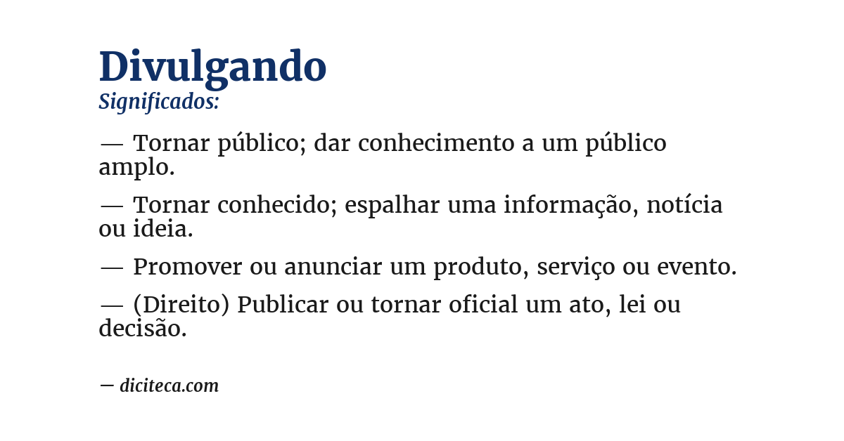 Significado de divulgando