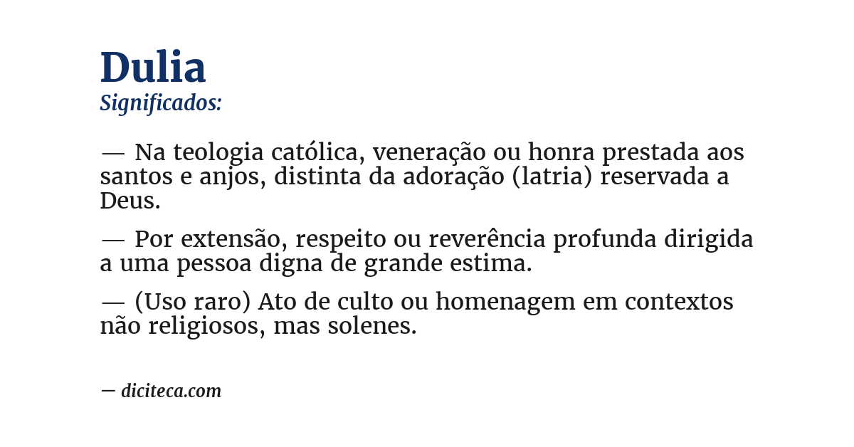 Significado de dulia