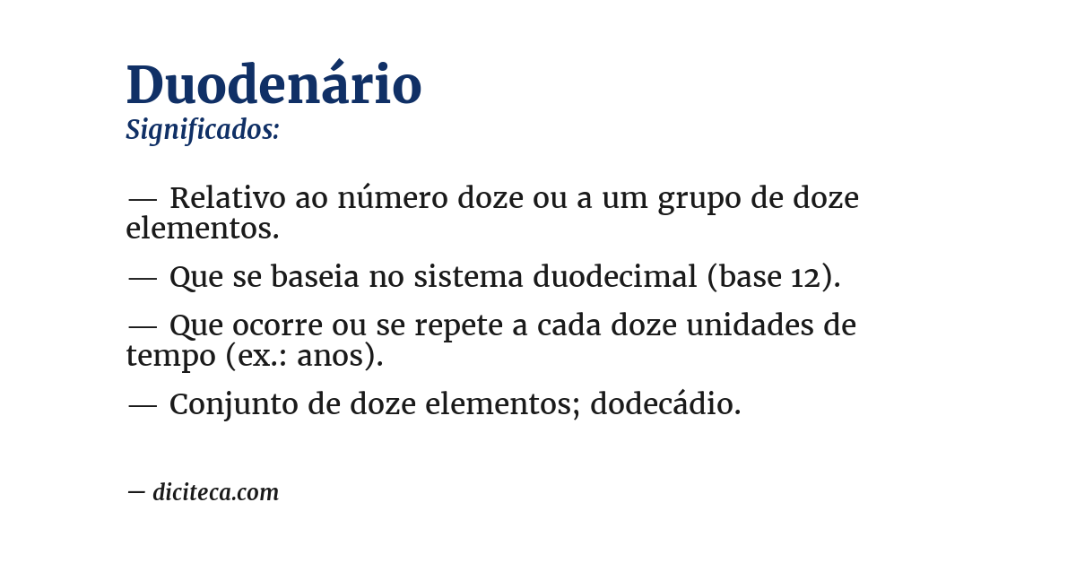 Significado de duodenário