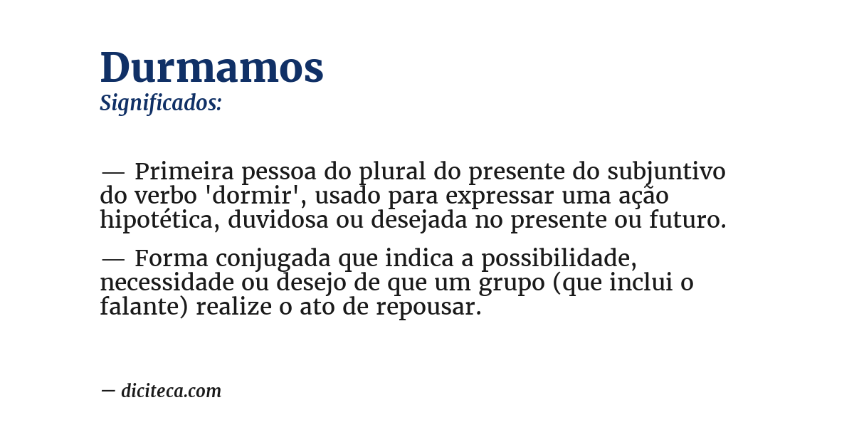 Significado de durmamos
