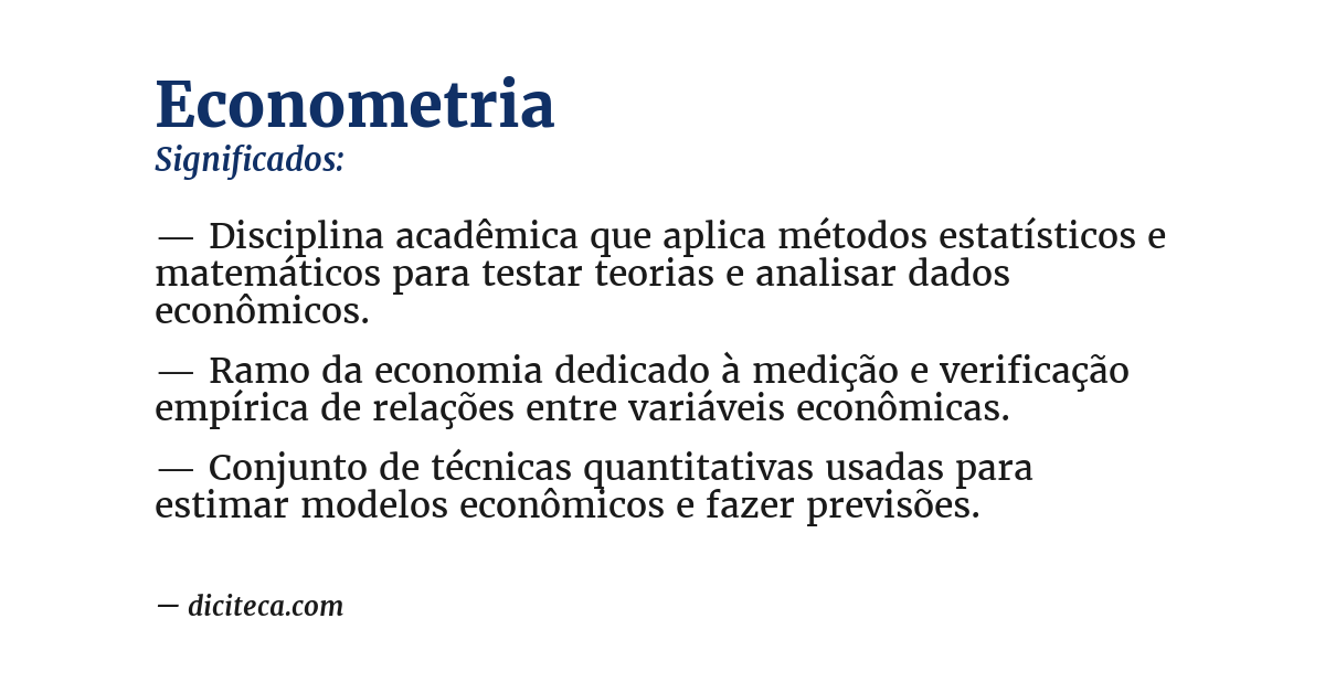 Significado de econometria