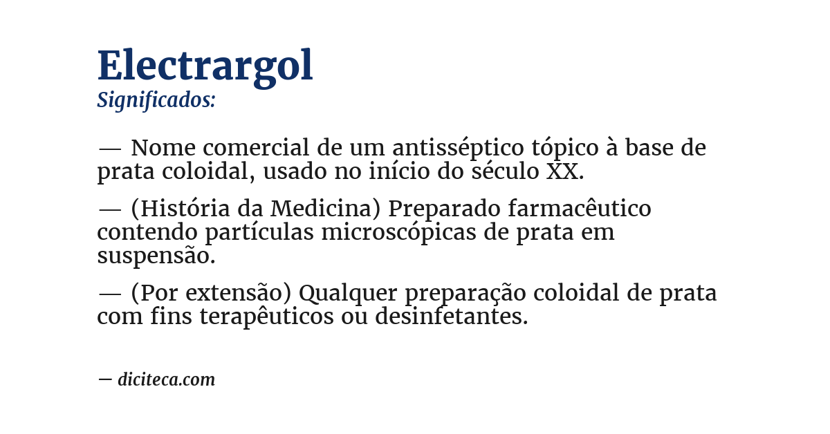 Significado de electrargol