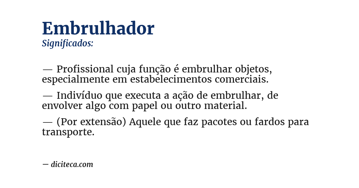 Significado de embrulhador