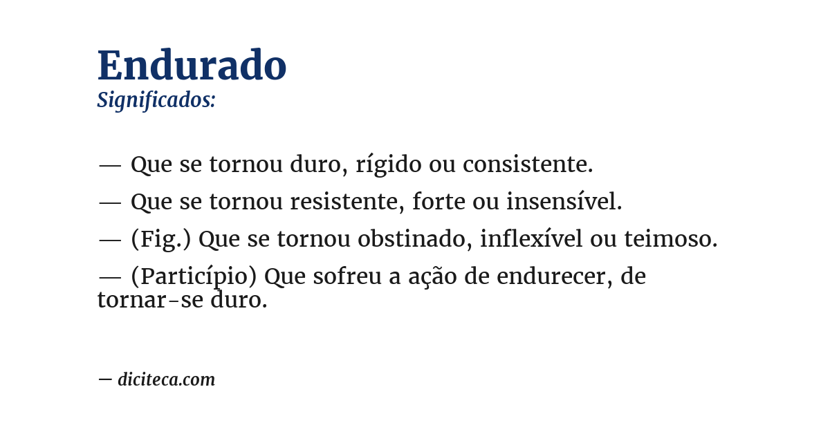 Significado de endurado