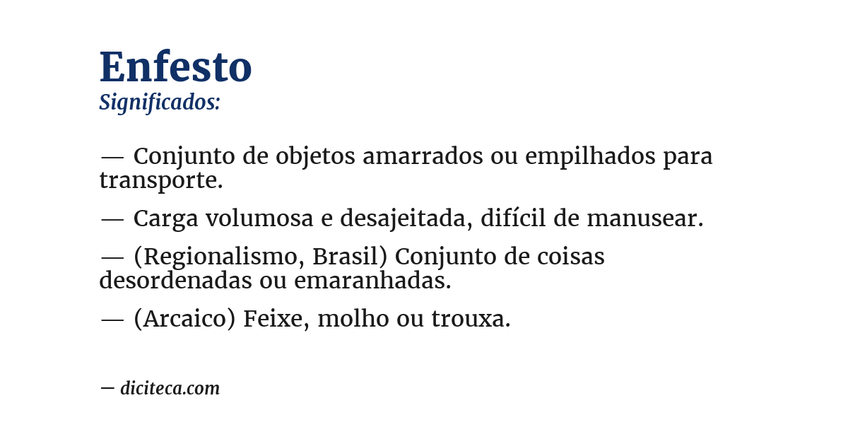 Significado de enfesto