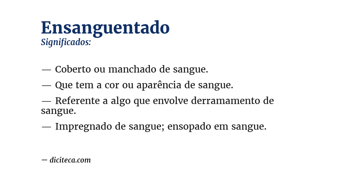 Significado de ensanguentado