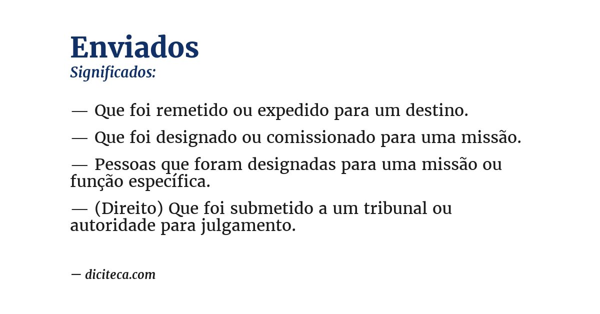 Significado de enviados