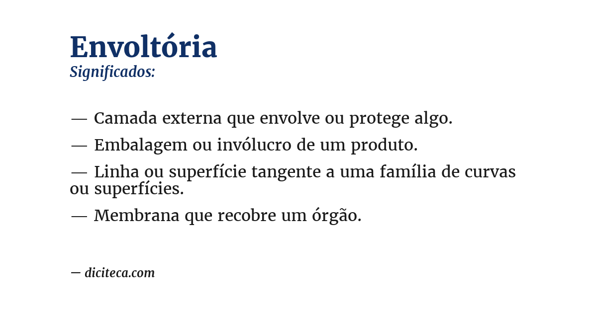 Significado de envoltória