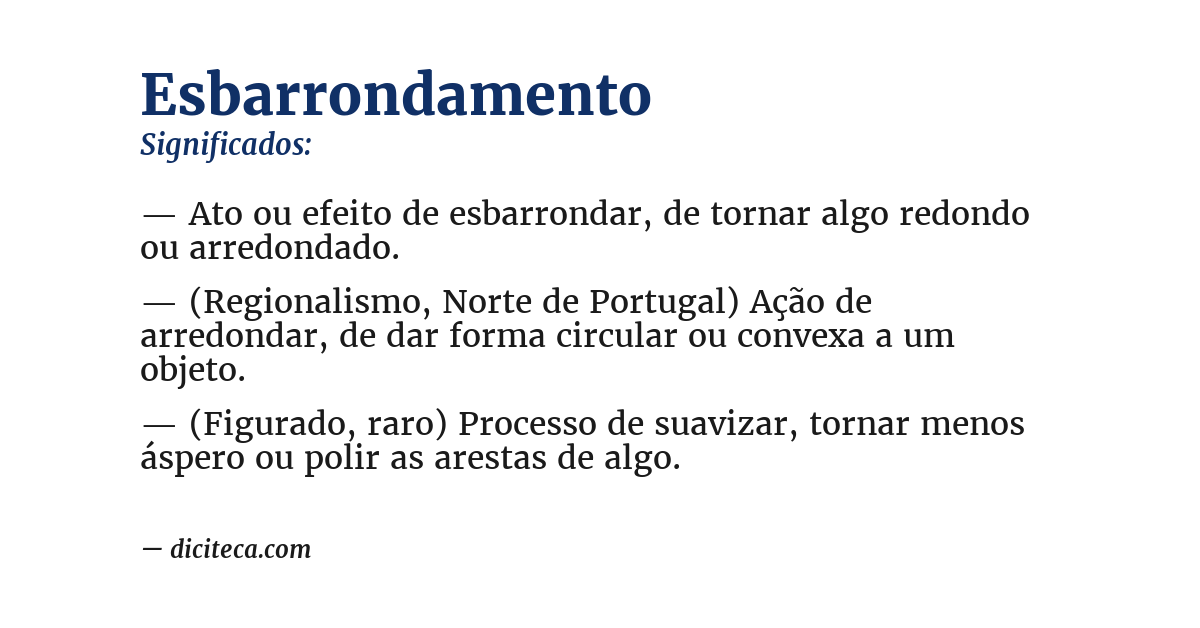 Significado de esbarrondamento