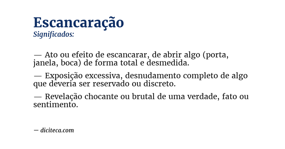 Significado de escancaração