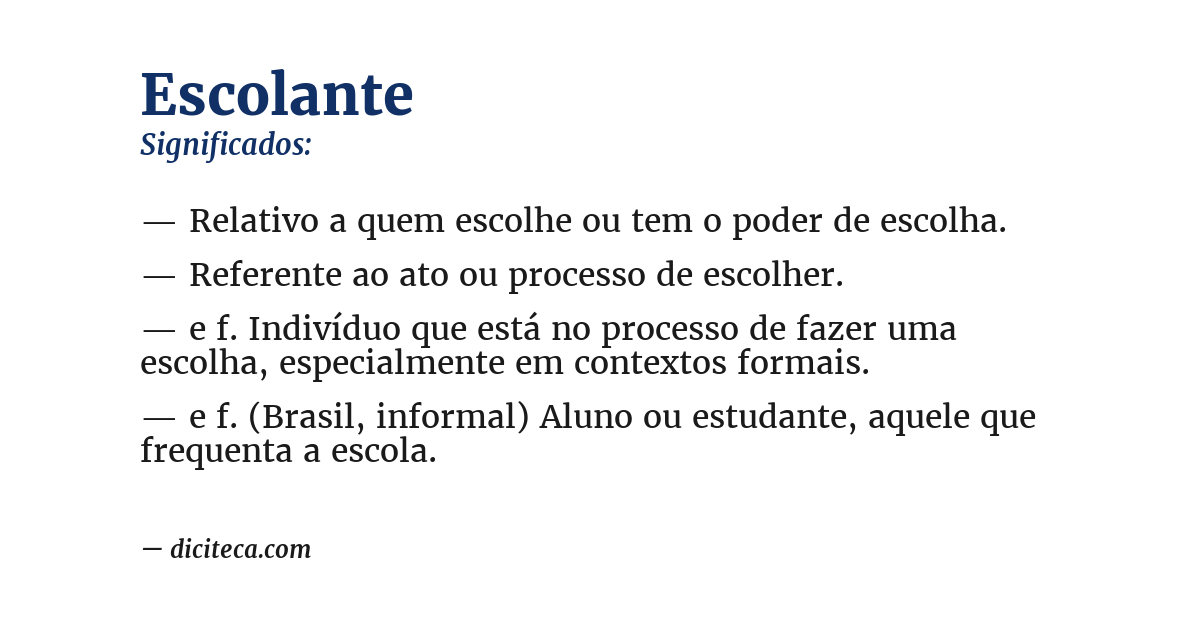 Significado de escolante