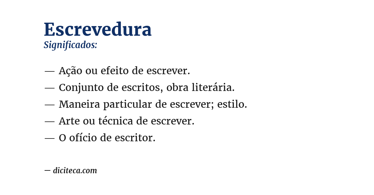 Significado de escrevedura