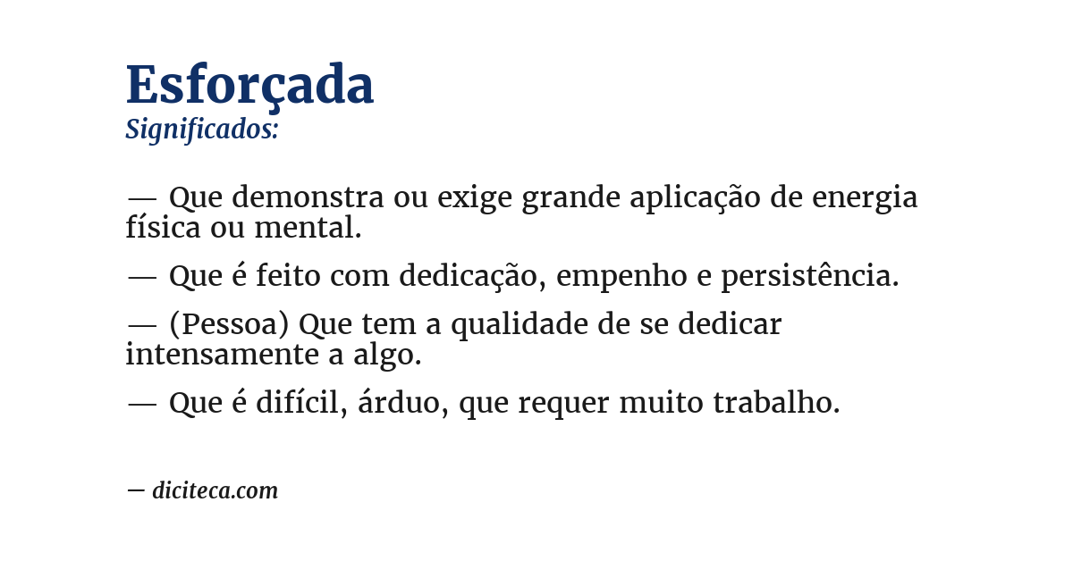 Significado de esforçada