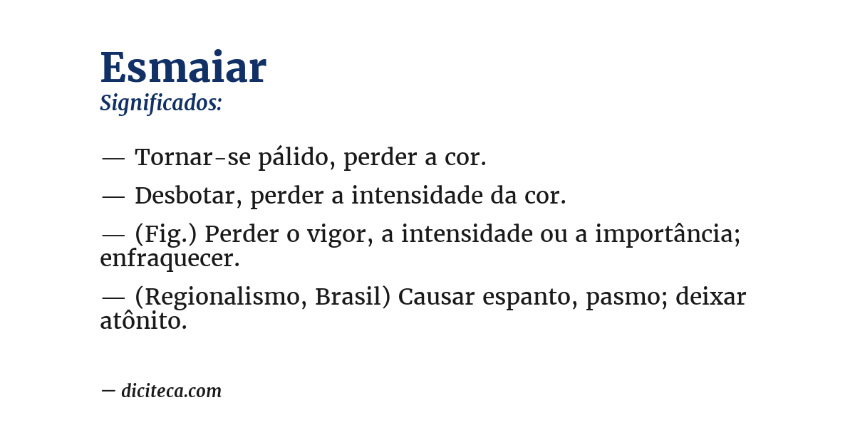 Significado de esmaiar