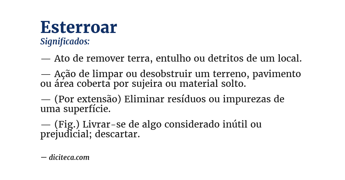 Significado de esterroar