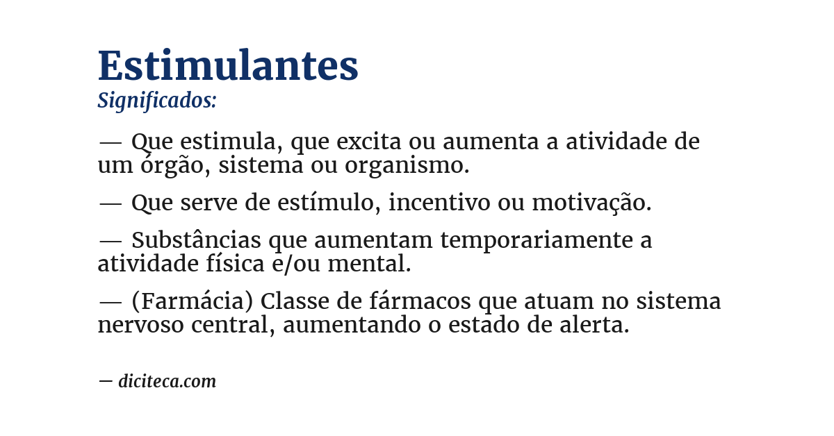 Significado de estimulantes
