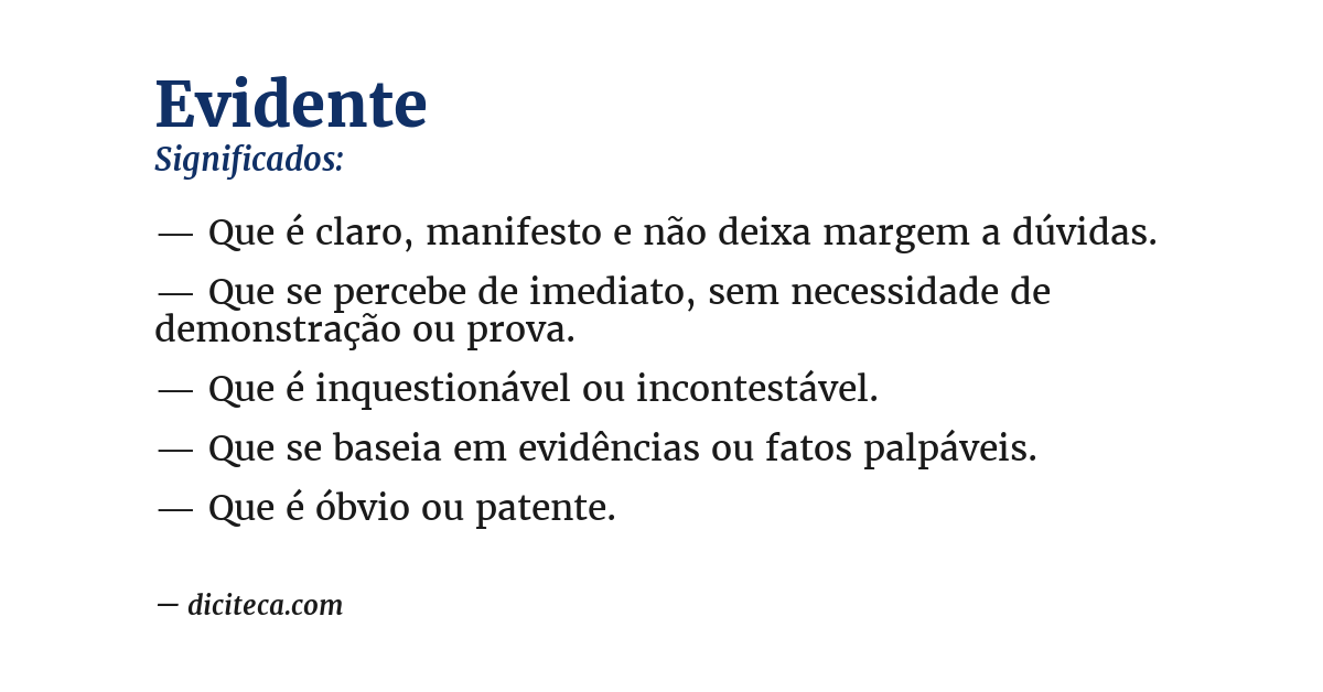 Significado de evidente