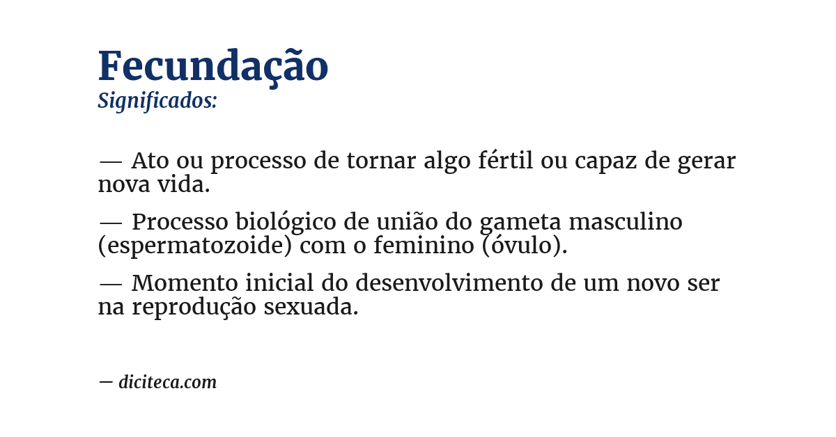 Significado de fecundação